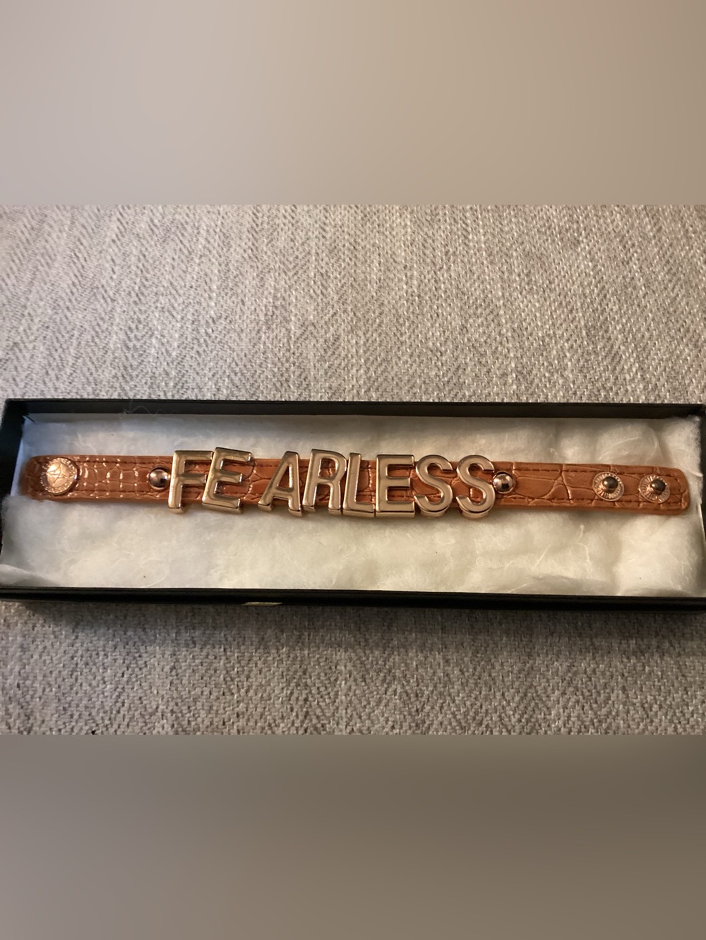 FEARLESS Rose Gold Letter Strap Bracelet - Women Accessories